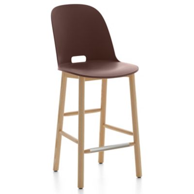 EMC894988 Emeco Alfi Stool, High Back - Color: Brown - Size: sku EMC894988