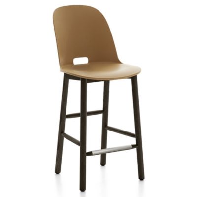 EMC895006 Emeco Alfi Stool, High Back - Color: Beige - Size: sku EMC895006