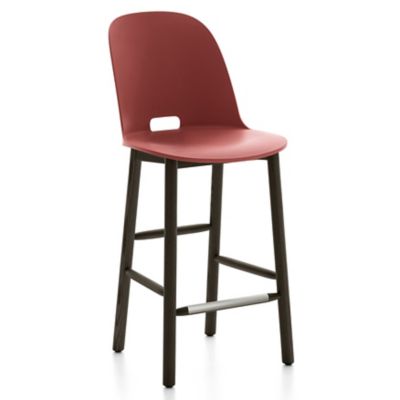 EMC895002 Emeco Alfi Stool, High Back - Color: Red - Size: C sku EMC895002