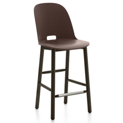 EMC894990 Emeco Alfi Stool, High Back - Color: Brown - Size: sku EMC894990