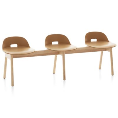 Emeco Alfi 3-Seat Bench, Low Back - Color: Beige - ALFIALSAND