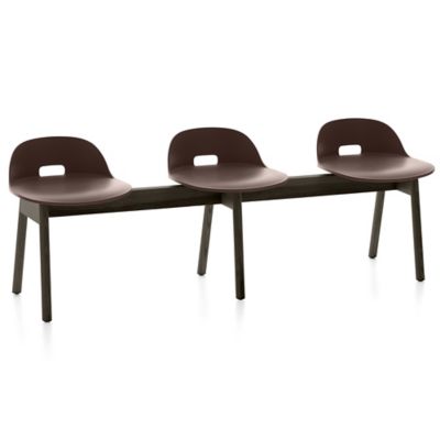 Emeco Alfi 3-Seat Bench, Low Back - Color: Brown - ALFIDALDARKBROWN