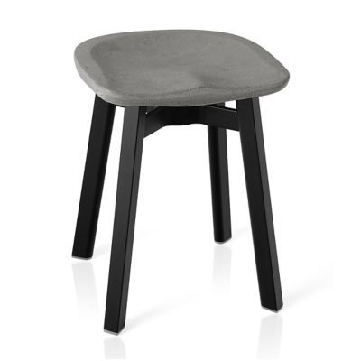 Emeco Su Small Stool, Concrete Seat - Color: Grey - SU 18 BLACK CS