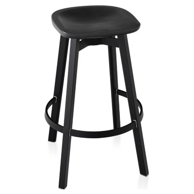 Emeco Su Stool, Plastic Seat - Color: Black - Size: Bar Height - SU 30 BLAC