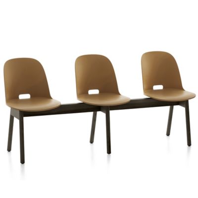 Emeco Alfi 3-Seat Bench, High Back - Color: Green - ALFIDAHGREEN