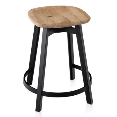 Emeco Su Stool, Wood Seat - Color: Aluminum - Size: Counter Height - SU 24 