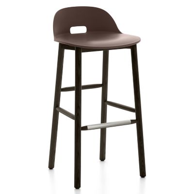 Emeco Alfi Stool, Low Back - Color: Brown - Size: Bar Height - ALFI30DALDAR