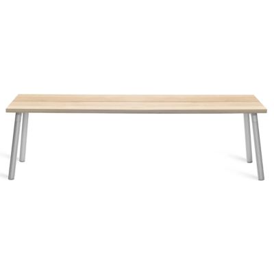 Emeco Run Bench - Clear Anodized Frame - Color: Wood tones - Size: 3 Seat -