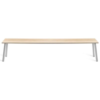 Emeco Run Bench - Clear Anodized Frame - Color: Wood tones - Size: 4 Seat -