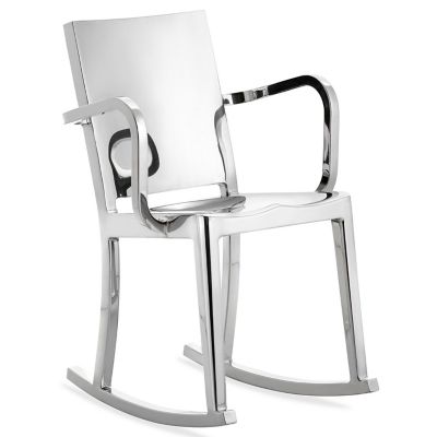 Emeco Hudson Rocking Chair with Arms - Color: Silver - HUDROC AP
