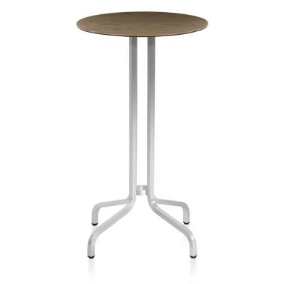 Emeco 1 Inch Bar Table Round, Wood Top - Color: Brown - Size: 24 - 1INCH