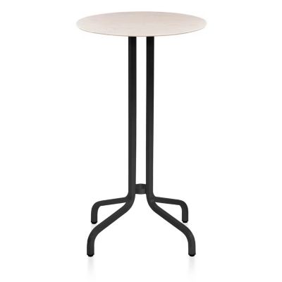 Emeco 1 Inch Bar Table Round, Wood Top - Color: Beige - Size: 24 - 1INCH