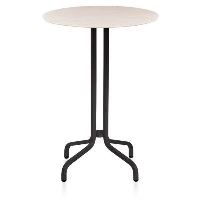 Emeco 1 Inch Bar Table Round, Wood Top - Color: Beige - Size: 30 - 1INCH