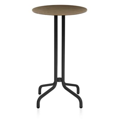 Emeco 1 Inch Bar Table Round, Wood Top - Color: Brown - Size: 24 - 1INCH