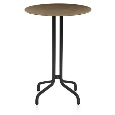 Emeco 1 Inch Bar Table Round, Wood Top - Color: Brown - Size: 30 - 1INCH