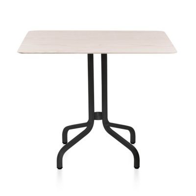 Emeco 1 Inch Cafe Table Square, Wood Top - Color: Beige - Size: 36 - 1IN