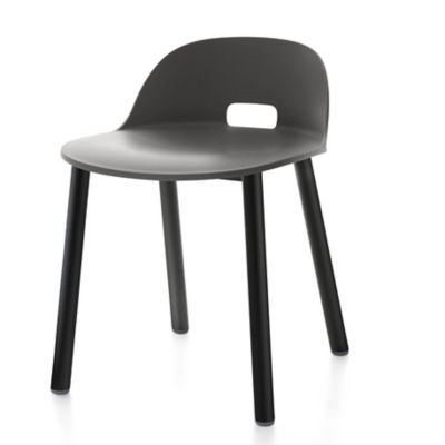 Emeco Alfi Aluminum Chair, Low Back - Color: Grey - ALFI18LDARKGREYALBPC