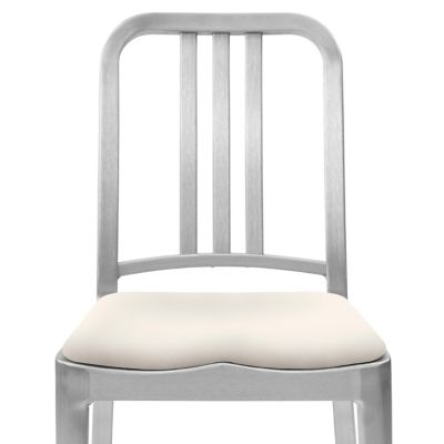 Emeco Upholstered Seat Pad for Navy Chair - Color: White - SEATPAD NAVY KVH