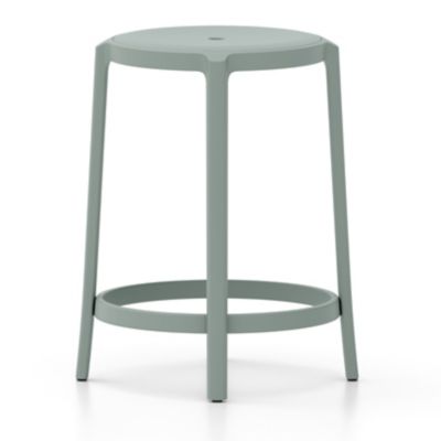 Emeco On & On Barstool - Color: Blue - Size: Counter - ONON 24 PS LIGHT BLU