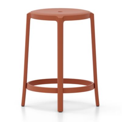 Emeco On & On Barstool - Color: Orange - Size: Counter - ONON 24 PS ORANGE