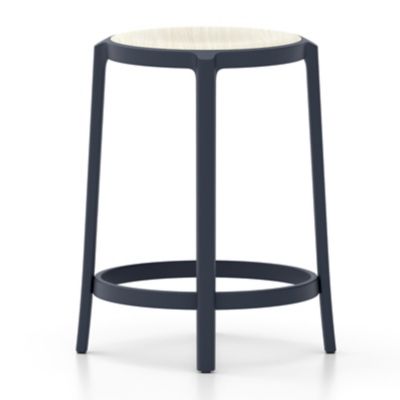 Emeco On & On Barstool with Plywood Seat - Color: Blue - Size: Counter - ON