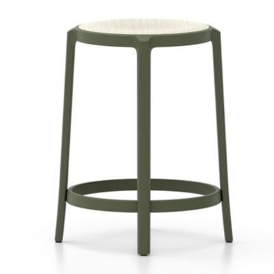 Emeco On & On Barstool with Plywood Seat - Color: Blue - Size: Counter - ON