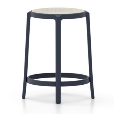 Emeco On & On Barstool with Plywood Seat - Color: Blue - Size: Counter - ON