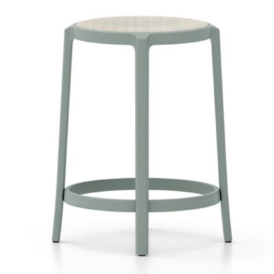 Emeco On & On Barstool with Plywood Seat - Color: Blue - Size: Counter - ON