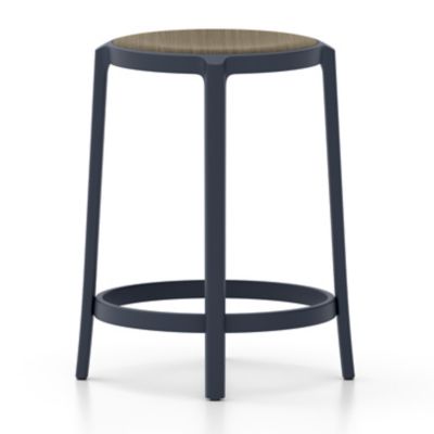 Emeco On & On Barstool with Plywood Seat - Color: Blue - Size: Counter - ON