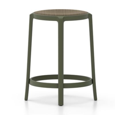 Emeco On & On Barstool with Plywood Seat - Color: Green - Size: Counter - O