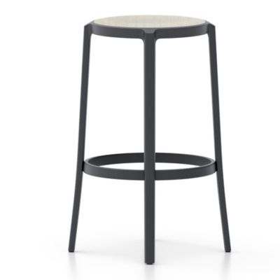 Emeco On & On Barstool with Plywood Seat - Color: Black - ONON 30 OWS BLACK