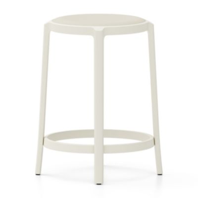 Emeco On & On Barstool with Upholstered Seat - Color: White - Size: Counter