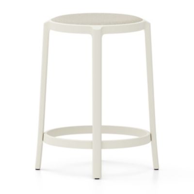 Emeco On & On Barstool with Upholstered Seat - Color: White - Size: Counter