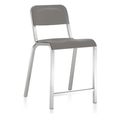 EMC2080317 Emeco 1951 Stool - Color: Grey - Size: Counter - 1 sku EMC2080317