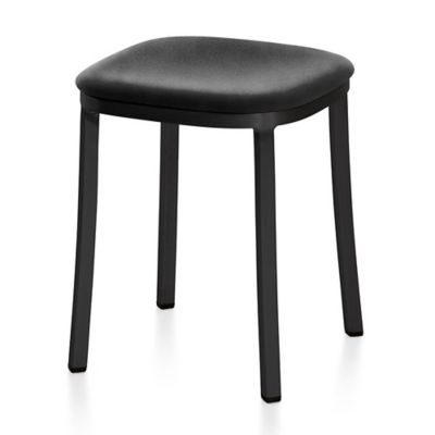 EMC2080464 Emeco 1 Inch Small Stool, Upholstered - Color: Bla sku EMC2080464