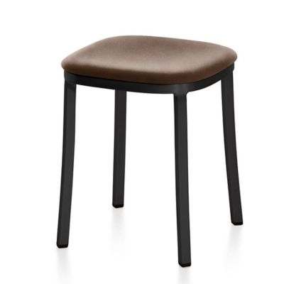 EMC2080466 Emeco 1 Inch Small Stool, Upholstered - Color: Bro sku EMC2080466