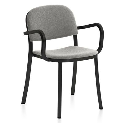 Emeco 1 Inch Armchair with Upholstered - Color: Grey - 1 INCH A DARK PC KVD