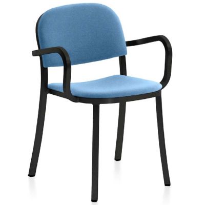 Emeco 1 Inch Armchair with Upholstered - Color: Blue - 1 INCH A CAQUE03