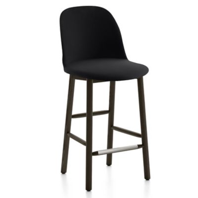 Emeco Alfi Stool, High Back With Alfi Soft Slip Cover - Color: Green - Size