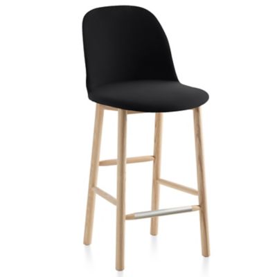 Emeco Alfi Stool, High Back With Alfi Soft Slip Cover - Color: Grey - Size: