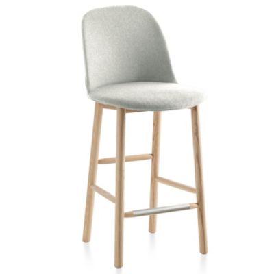 Emeco Alfi Stool, High Back With Alfi Soft Slip Cover - Color: Grey - Size: