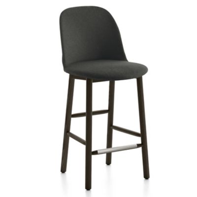 Emeco Alfi Stool, High Back With Alfi Soft Slip Cover - Color: Grey - Size: