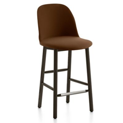 Emeco Alfi Stool, High Back With Alfi Soft Slip Cover - Color: Green - Size