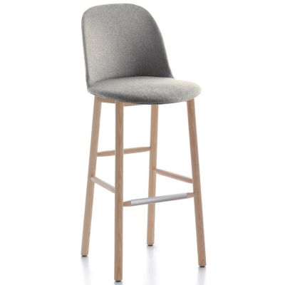 Emeco Alfi Stool, High Back With Alfi Soft Slip Cover - Color: Red - Size: 