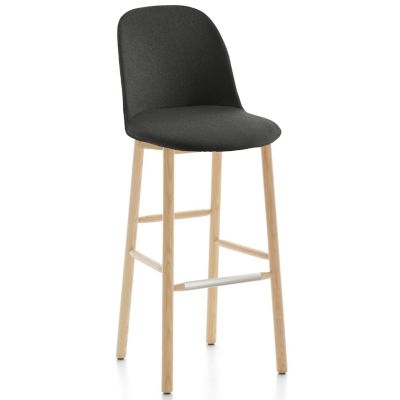 Emeco Alfi Stool, High Back With Alfi Soft Slip Cover - Color: Red - Size: 