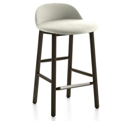 Emeco Alfi Stool, Low Back With Alfi Soft Slip Cover - Color: Red - Size: C