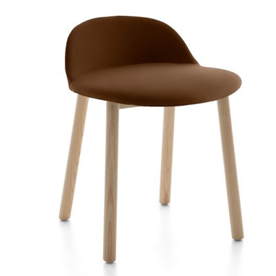 Emeco Alfi Chair, Low Back with Alfi Soft Slip Cover - Color: Brown - ALFI1