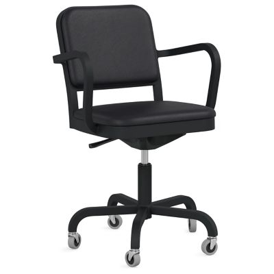 Emeco Navy Officer Swivel Armchair - Color: Black - NOFF SWVA PCBL SPVOBLCK