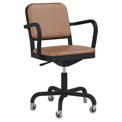 Emeco Navy Officer Swivel Armchair - Color: Brown - NOFF SWVA PCBL SPVO0945