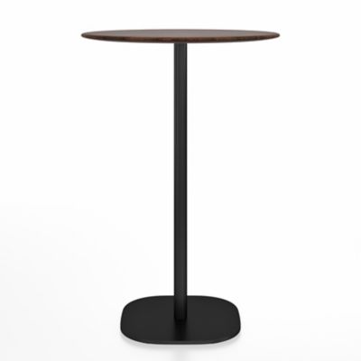 Emeco 2 Inch Flat Base Bar/Counter Table, Round Top - Color: Black - Size: